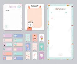 Cute Calendar Daily And Weekly Planner Template Note Paper And
