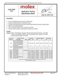 Application Tooling Specification Sheet Hand Crimp