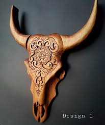Each Bull Skull Is Hand Carved From