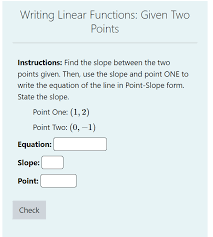 Solved Writing Linear Functions Given