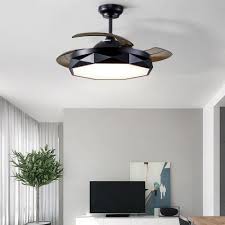 Quiet operation even at high speed. Ceiling Lamp Ceiling Fan With Led Lighting And Remote Control Quiet Fan Creative Invisible Ceiling Fans Lighting For Living Room Bedroom Ceiling Lighting Indoor Lighting