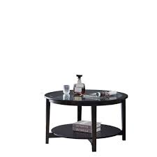 Black Round Solid Wood Outdoor Coffee