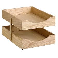 Solid Wood Letter Trays 2 Tier