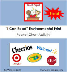 Environmental Print Pocket Chart Activity For Preschool