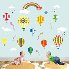 Hot Air Balloon Rainbow Nursery Wall