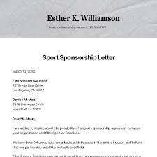 sports sponsorship letter templates