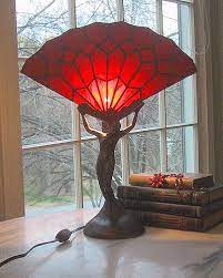 Fan Lady In Red Art Deco Lamps Art