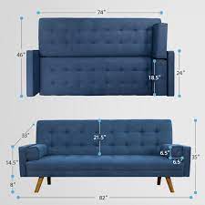 lacoo modern linen fabric futon sofa