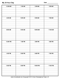 editable 24 hour schedule templates