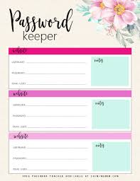 I know i shared an address book printable and a password log printable a few years ago, but i haven't made an updated version of either of them and i thought it was about time i tackled that. 8 Free Password Tracker Never Forget A Password Again