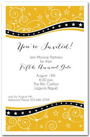 Business Invitations Swirls And Stars On Gold Invitations Other
