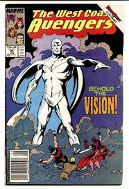 While palling around with the west coast avengers, the vision went through his very first costume change after 21 years thanks to some government agents being. West Coast Avengers 45 1st Appearance White Vision Infinity War Hipcomic