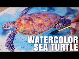 Paint A Sea Turtle With Watercolors
