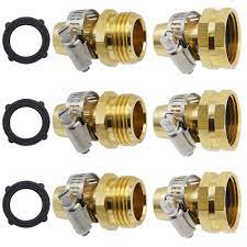 Triumpeek Garden Hose Repair Connector with Clamps, Set of 3 Aluminum Water  Hose End Replacement Fit for 3/4" and 5/8" Garden Hose Fittings