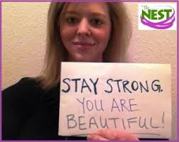 Pictured is a selfie by Jessica Francis Martinez, with an encouraging message for the residents of the Nest. image_31 - image_31-300x238