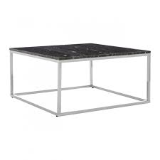 Square Black Marble Coffee Table With
