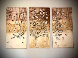 Tree Wall Art 3 Panel In Ombre Tri