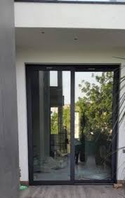 Black Aluminium Glass Sliding Door