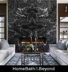 Unique Black Marble Fireplace
