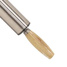 stainless steel and wood rolling pin