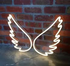 White Acrylic Angel Wings Led Neon Sign