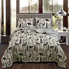 Brown Blue Green Quilts Bedding