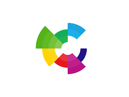 C Letter Colorful Pie Chart Corporate Conference Logo