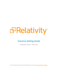 Relativity Instance Setting Guide Manualzz Com