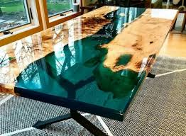 Deep Green Resin Dining Table Top