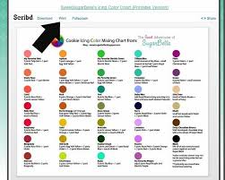 Sugarbelles Printable Cookie Icing Color Mixing Chart Using