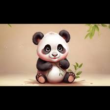 cute baby panda cub sitting on isolated