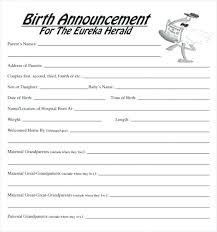 Free Printable Baby Announcement Templates Birth Shower