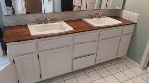 a wooden countertop for your bathroom