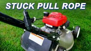 Stuck Pull rope on Honda lawn mower - YouTube