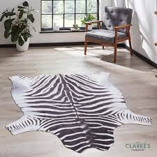 faux zebra skin rug black white 155 x