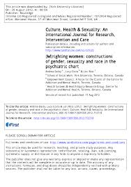 Pdf W Righting Women Constructions Of Gender Sexuality