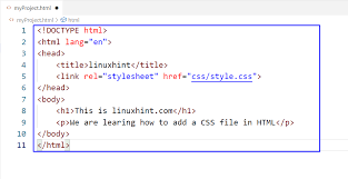 how to add a css file in html