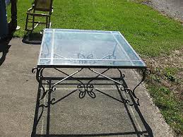 Large Wrought Iron Heavy Glass Top