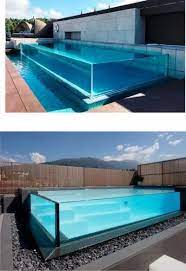 Sky Blue Pvc Glass Swimming Pool In