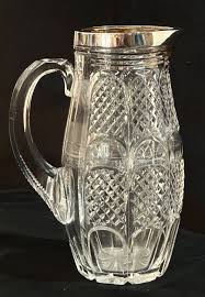 Cut Crystal And Silver Water Jug With