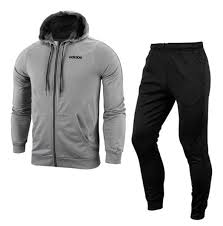 Details About Adidas Men Mts Linear Hoodie Track Suit Set Jacket Gray Athletics Pants Ei5558