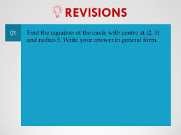 revision exercise for circles