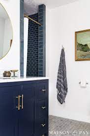 blue and white bathroom design maison