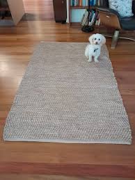 woven leather rug 120 x 190 cm rugs