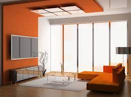 living rooms with white and orange colors