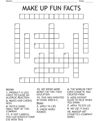 make up fun facts crossword wordmint