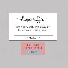 Diaper Raffle Ticket Printable Diaper Raffle Cards Instant Etsy