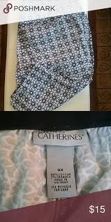 Catherines Capri Pants Black And White Cotton Capris With A