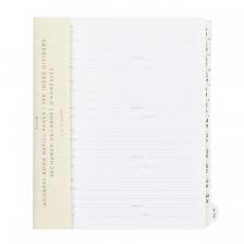 Address Book Refill Pages Tab Index Dividers