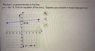 Solved The Line L Is Perpendicular To